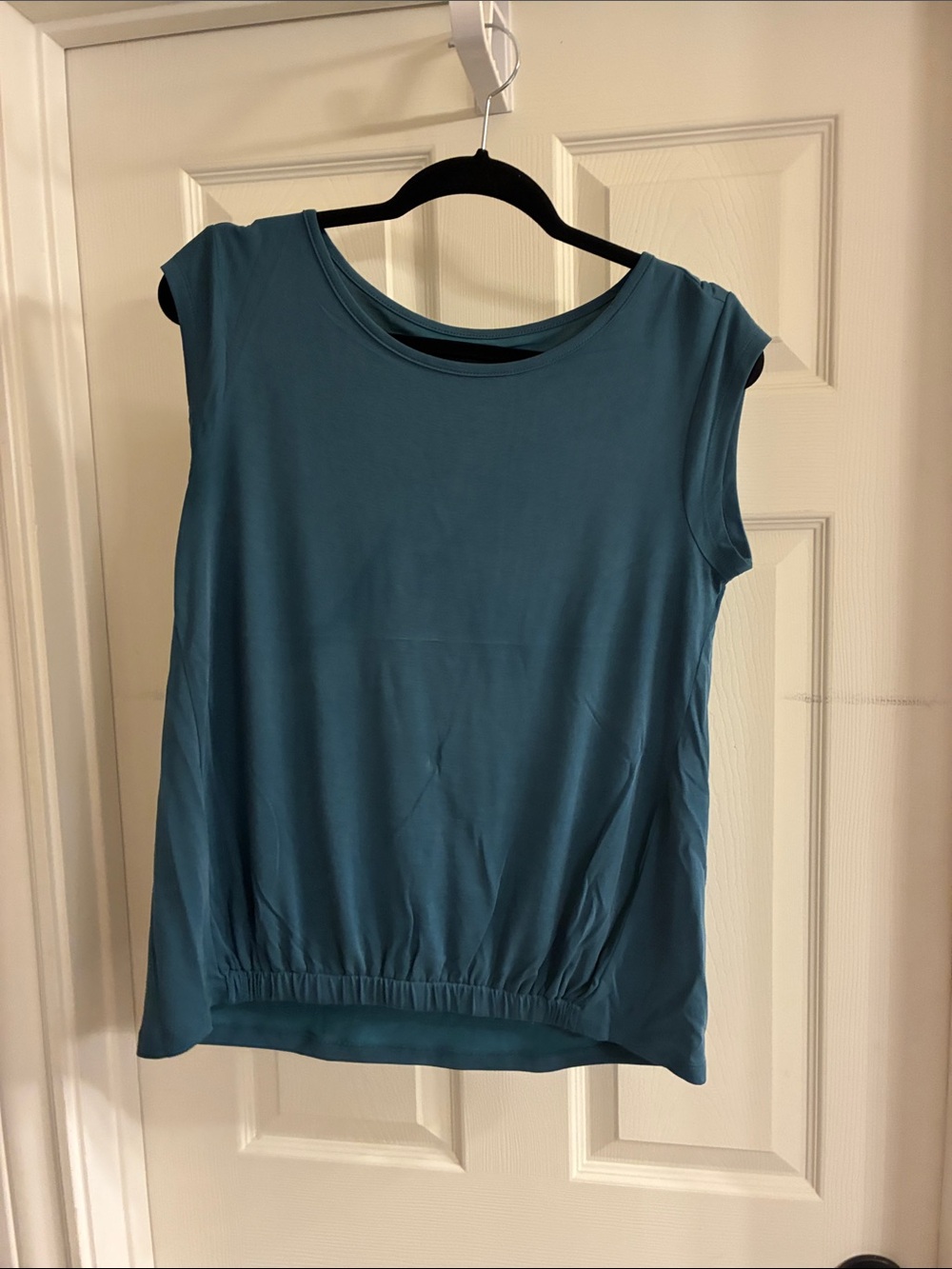LOFT Teal Sleeveless Tank with Elastic Hem